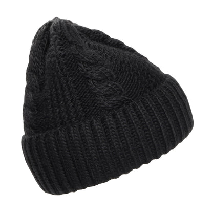 The North Face Damen Oh Mega Cuffed Beanie Mütze mit Zopfstrickmuster - Schwarz