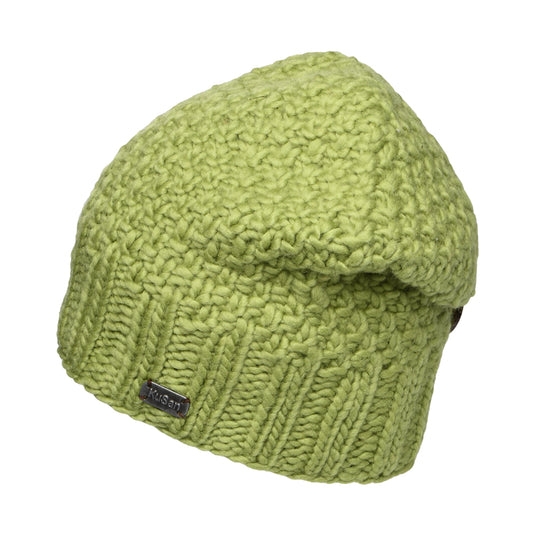 Kusan Button Down Beanie Mütze - Limettengrün