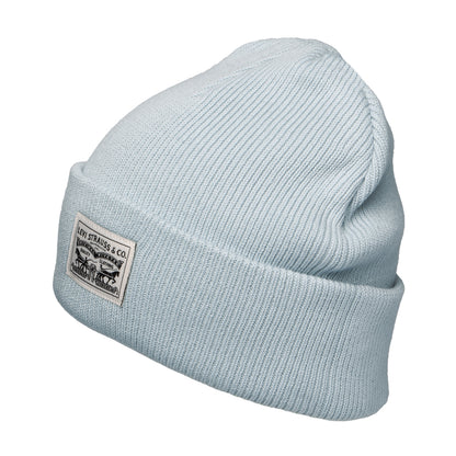 Levi's Backpatch Beanie Mütze aus Baumwolle - Hellblau