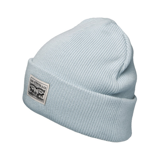 Levi's Backpatch Beanie Mütze aus Baumwolle - Hellblau