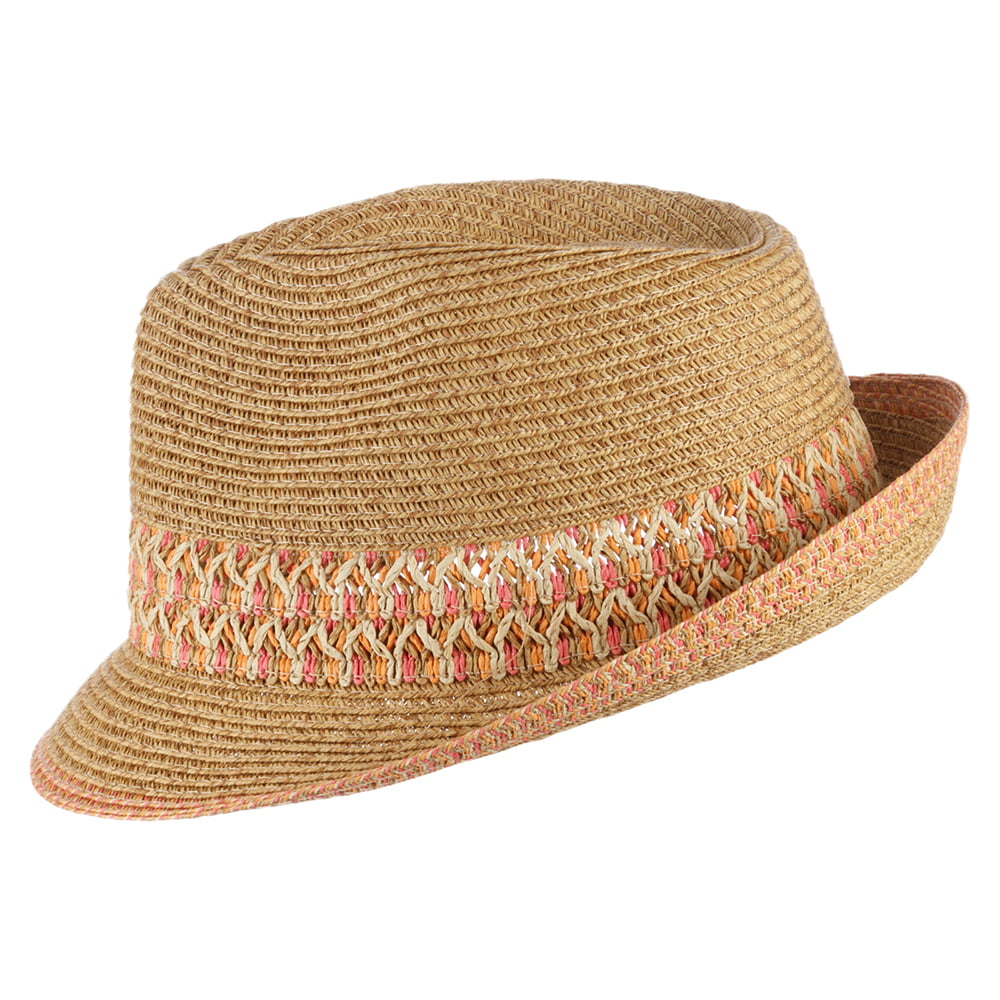 Scala Paper Braid Trilby Hut - Natur-Pink