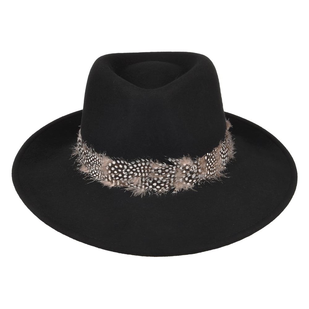 Failsworth Country Feder Fedora Hut - Schwarz