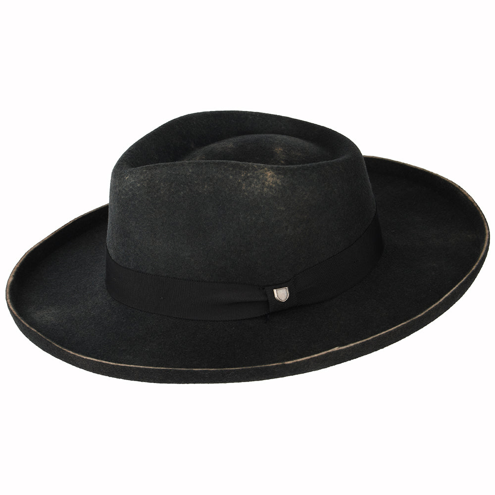 Brixton Victoria Fedora Hut aus Wollfilz - Verwaschenes Schwarz