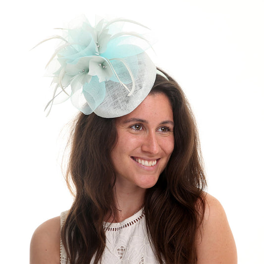 Jane Anne Designs Dahlia Pillbox Fascinator - Eisblau