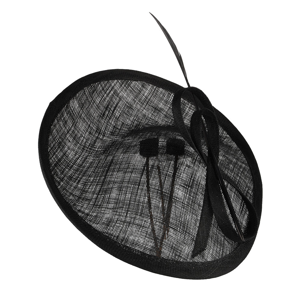 Whiteley Tulpen Disc Fascinator - Schwarz