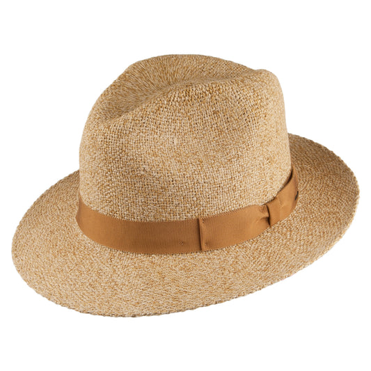 Bailey Lerman Lite Stroh Fedora Hut - Hellbraun