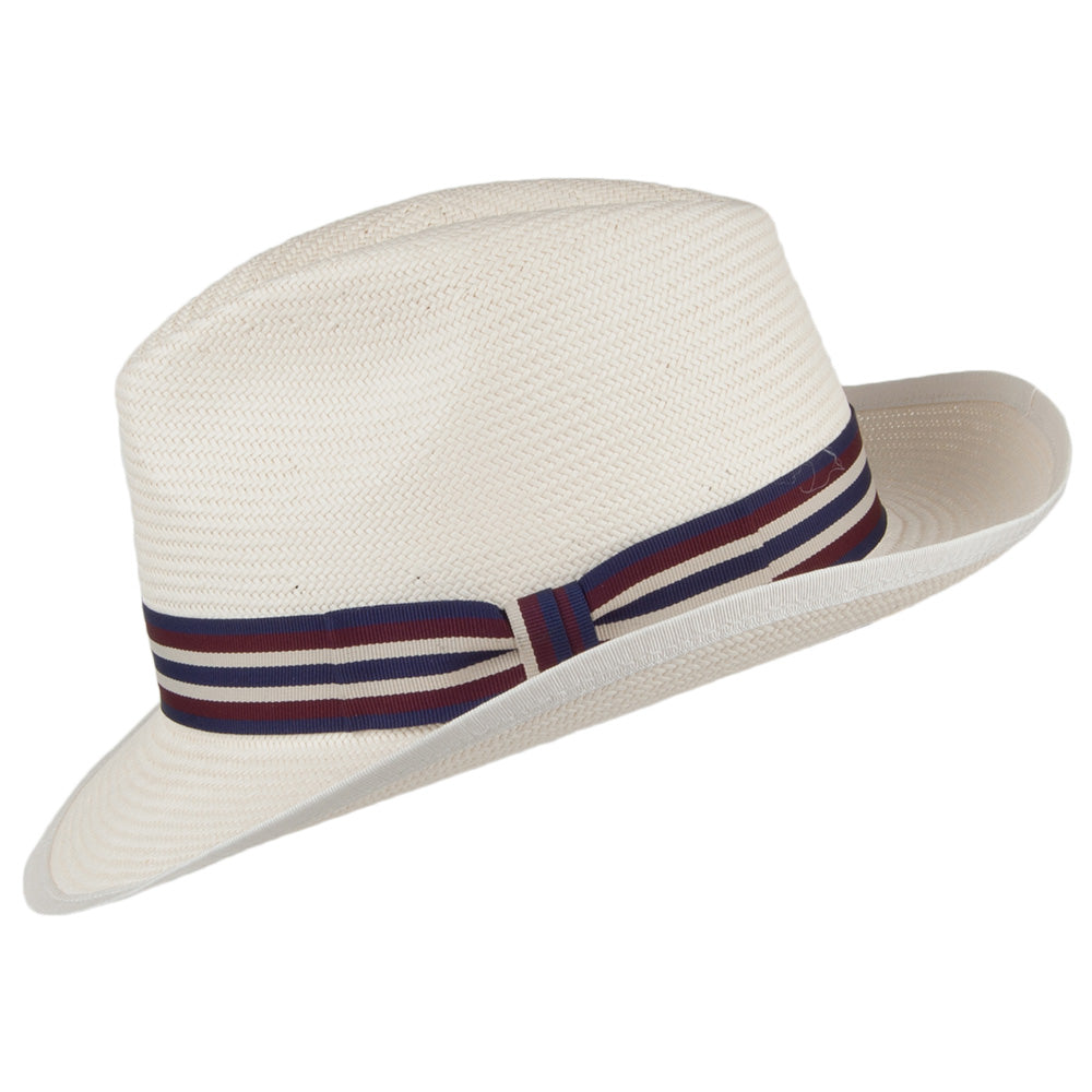 Denton Mayfair Fedora Toyo Strohhut - Perlweiß