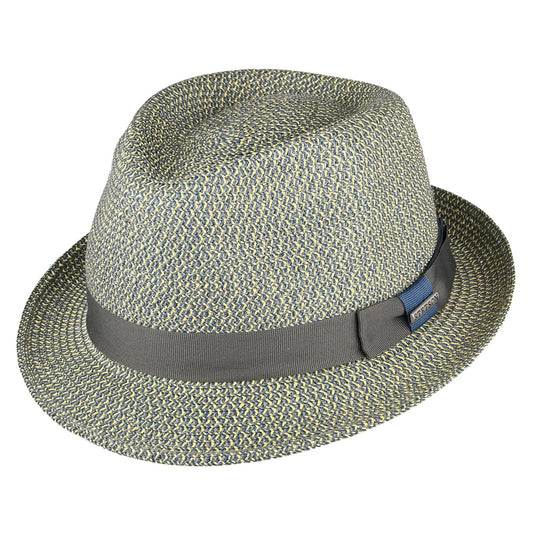 Stetson Fairbanks Trilby Hut aus Toyo Stroh - Blau-Mix