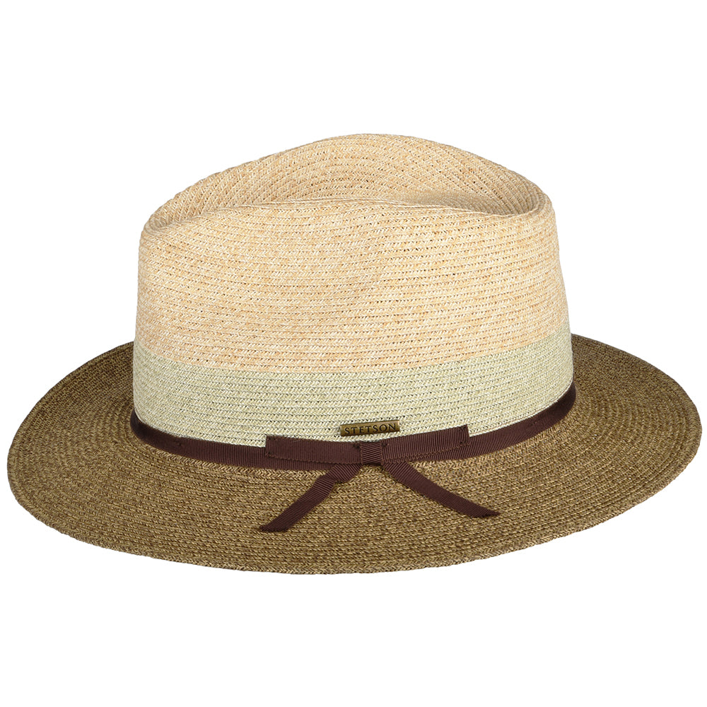 Stetson Traveller Fedora Hut dreifarbig - Beige-Braun