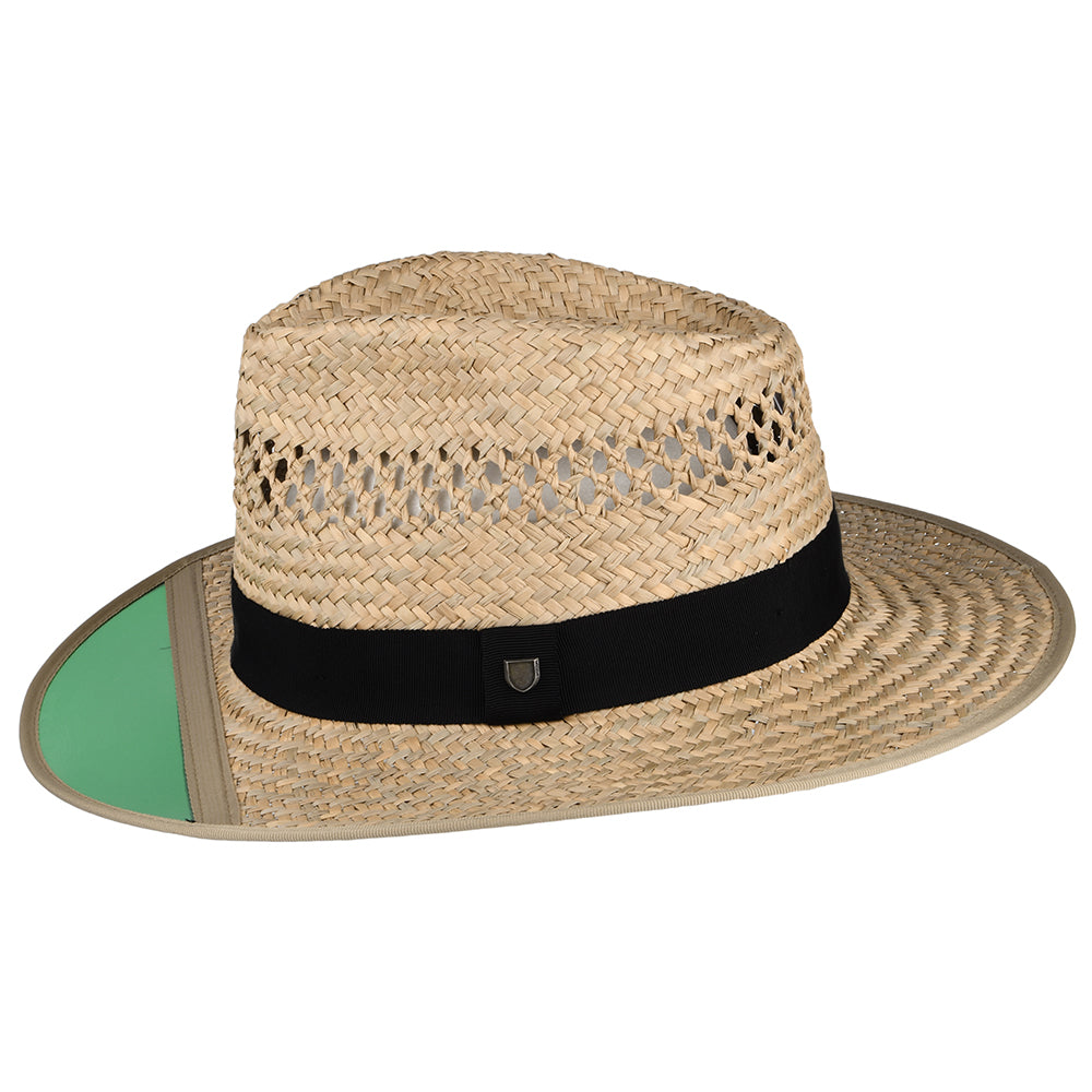 Brixton Hunter Fedora Hut aus Stroh - Hellbraun