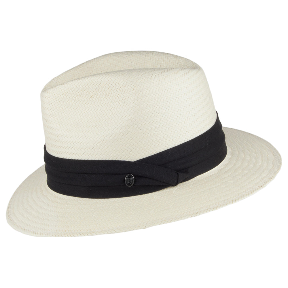 Jaxon & James Safari Fedora Toyo Strohhut mit Schwarzem Hutband