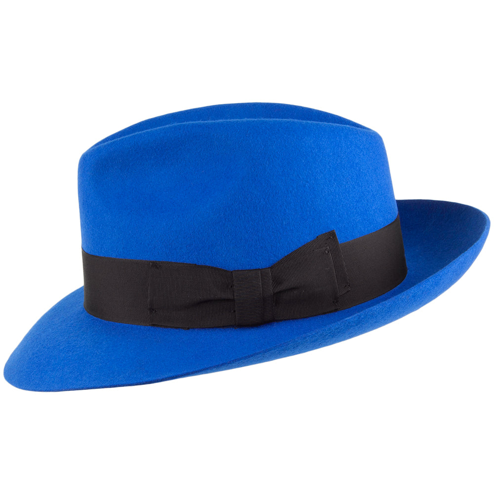 Denton Mayfair Fedora aus Wollfilz - Kobaltblau