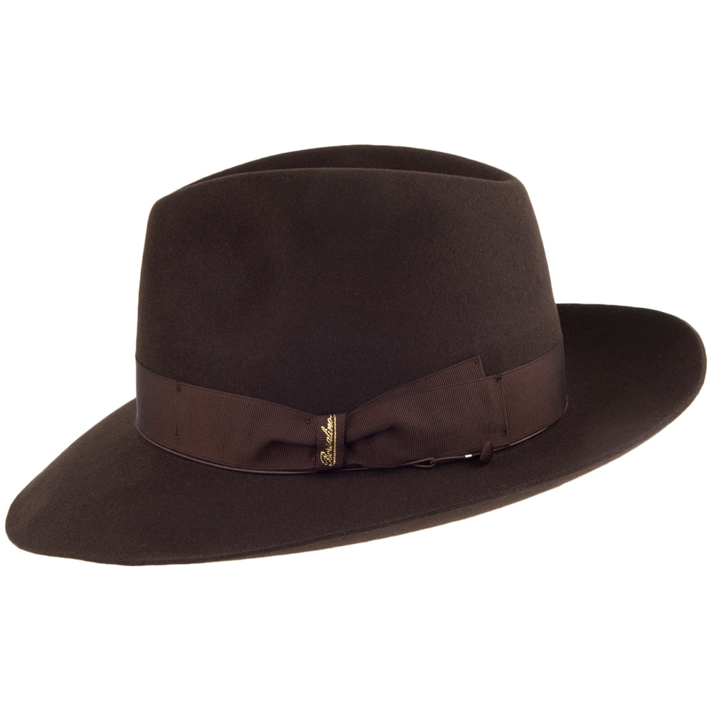 Borsalino Avalon Fedora Hut - Dunkelbraun