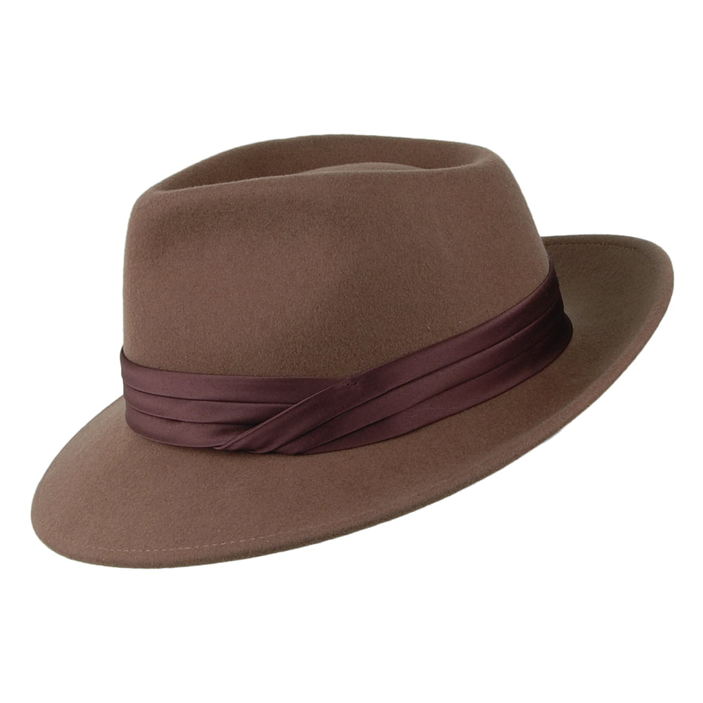 Brixton Goodman Fedora Hut aus Wollfilz - Kamel