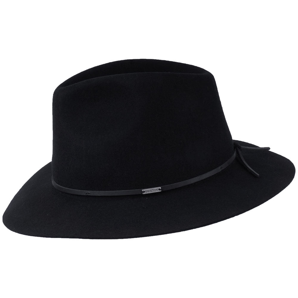 Brixton Wesley Fedora Hut aus Wollfilz - Schwarz