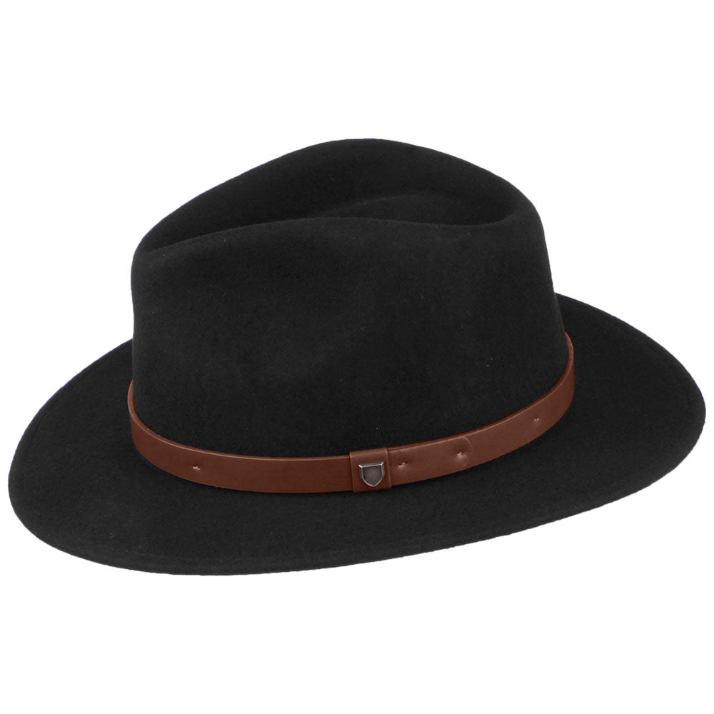 Brixton Messer Fedora Hut aus Wollfilz - Schwarz