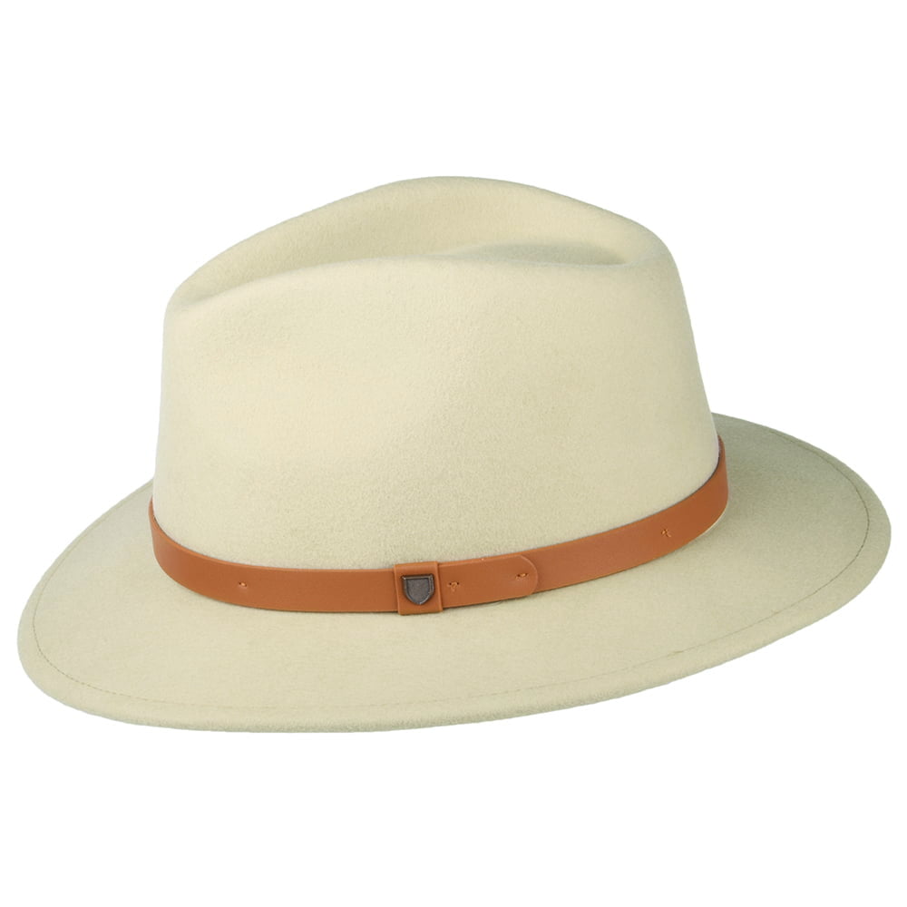 Brixton Messer Fedora Hut aus Wollfilz - Heller Sand