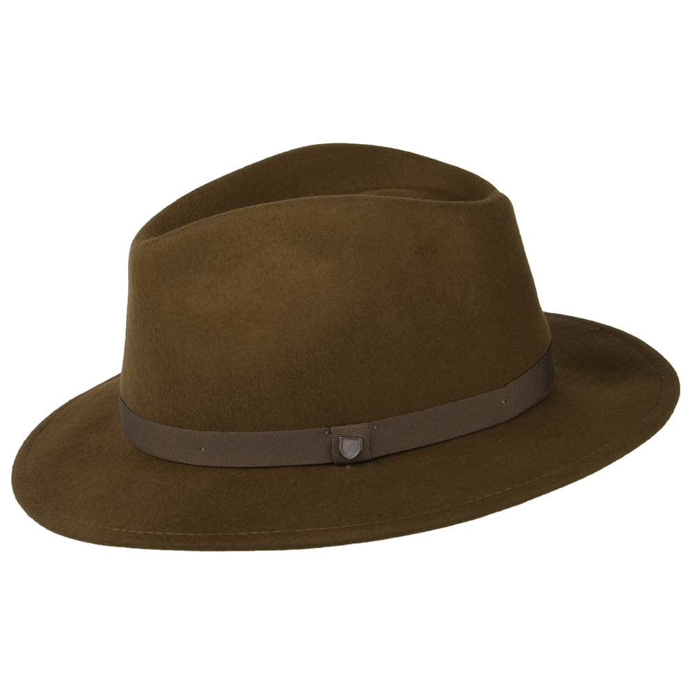 Brixton Messer Packbarer Fedora Hut aus Wollfilz - Braun