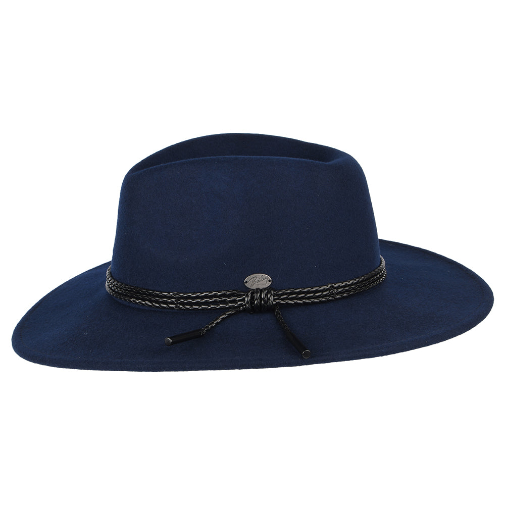 Bailey Piston Fedora Hut aus Wollfilz - Marineblau