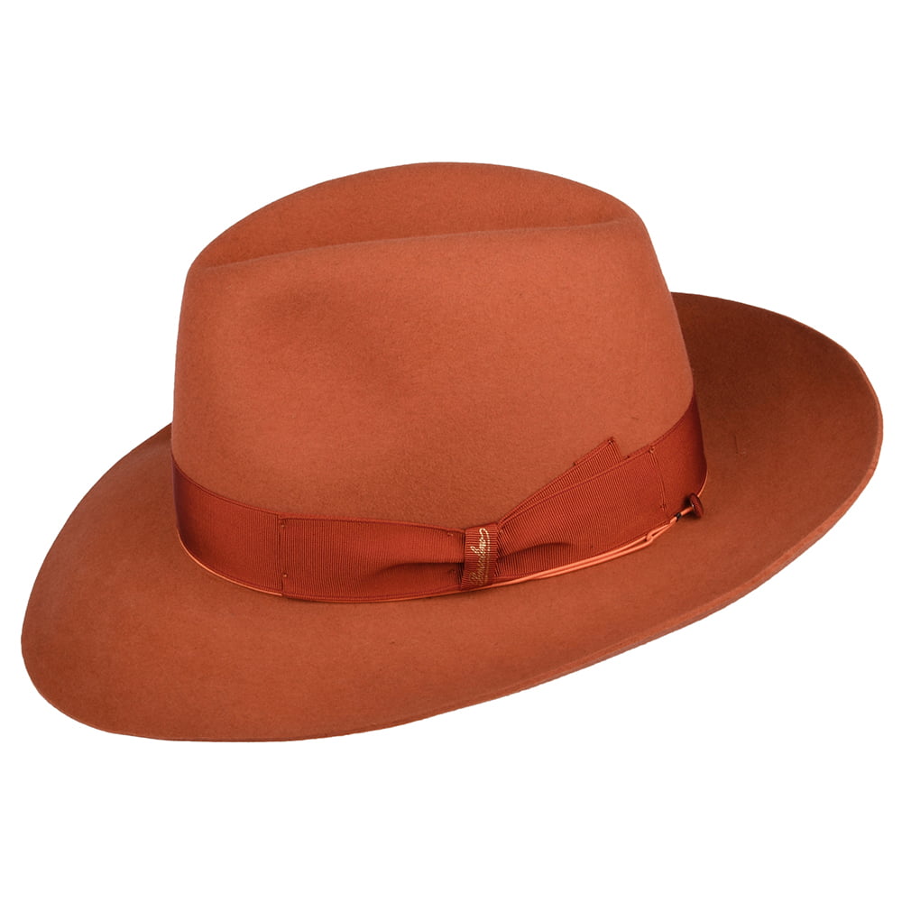 Borsalino Avalon Fedora Hut aus Haarfilz - Verbranntes Orange