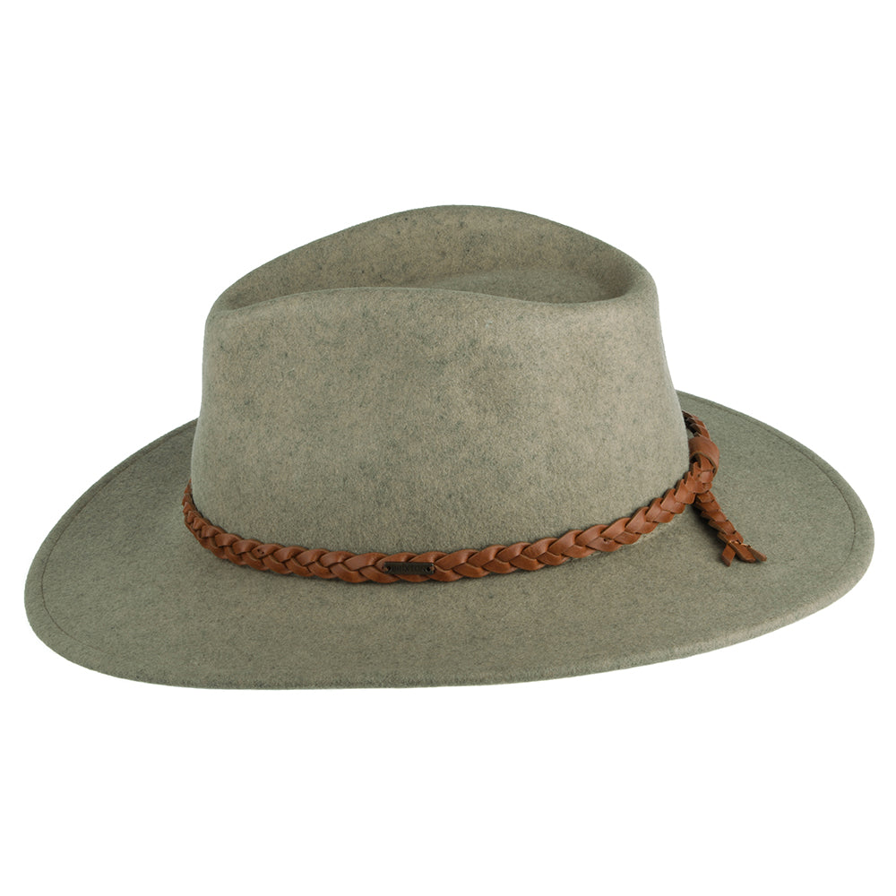 Brixton Messer Western Fedora Hut aus Wollfilz - Natur Meliert