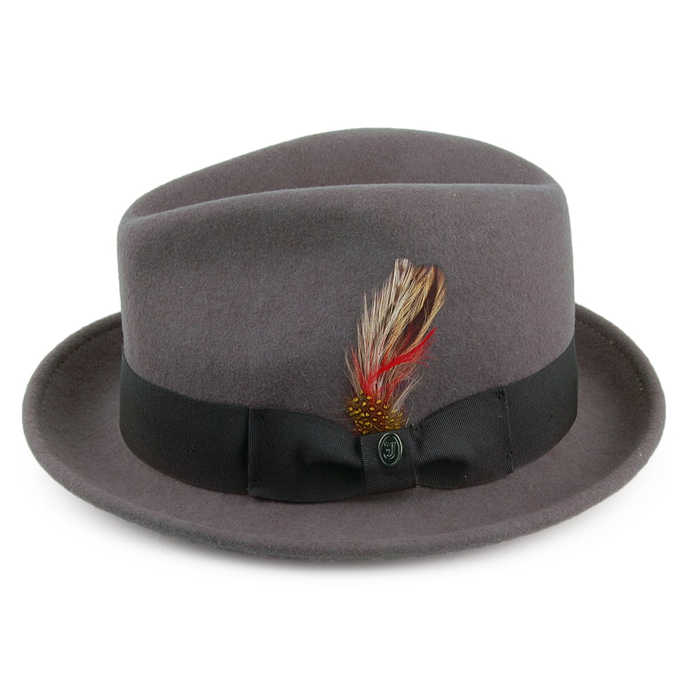 Jaxon & James Knautschbarer Blues Trilby Hut - Grau