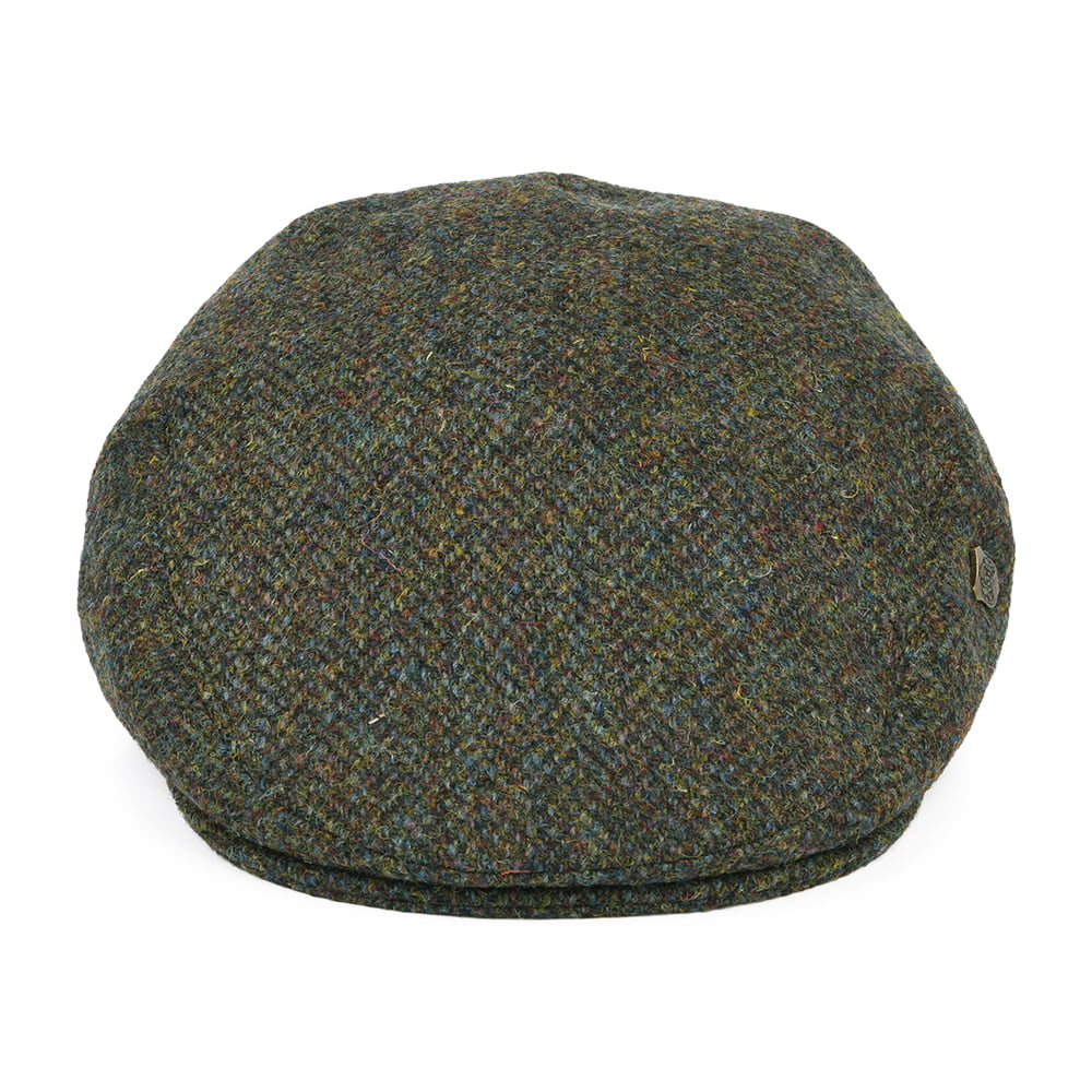 Failsworth Stornoway Schiebermütze aus Harris Tweed - Olivgrün-Mix