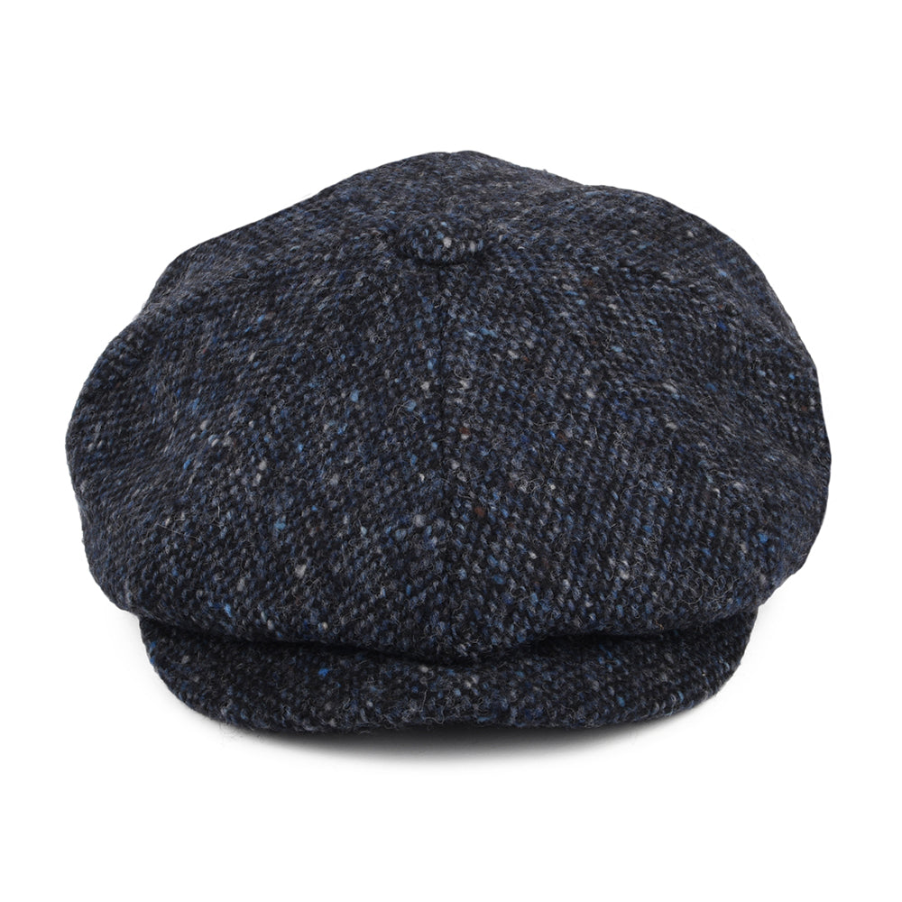 Jaxon & James Glenborin Donegal Tweed Ballonmütze Marl - Blau-Schwarz