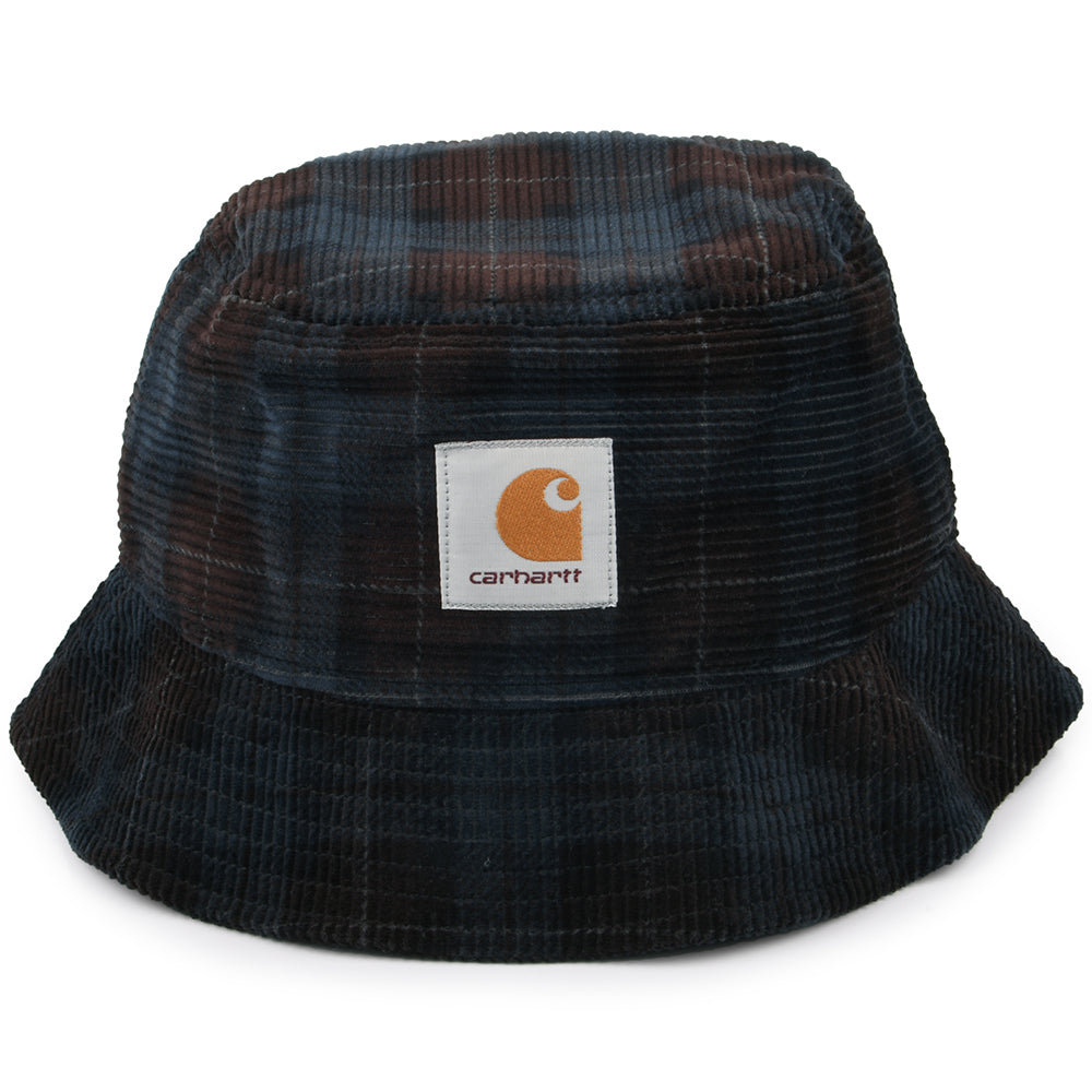 Carhartt WIP Kord Fischerhut mit Karomuster - Marineblau-Braun