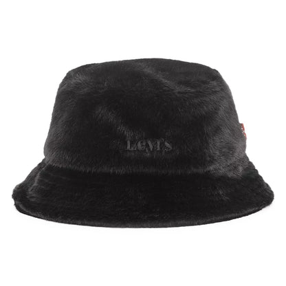 Levi's Cozy Kunstfell Fischerhut - Schwarz