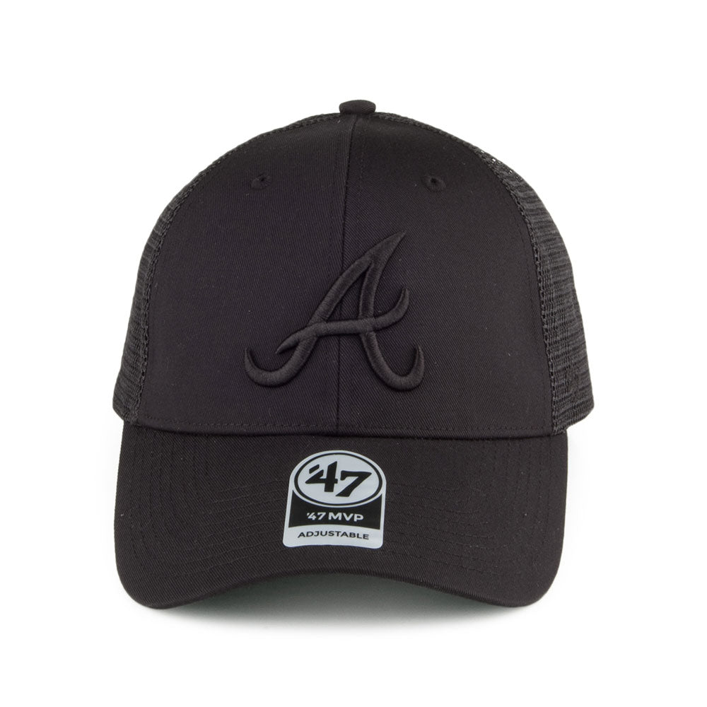 47 Brand Atlanta Braves Branson MVP Trucker Cap - Schwarz auf Schwarz