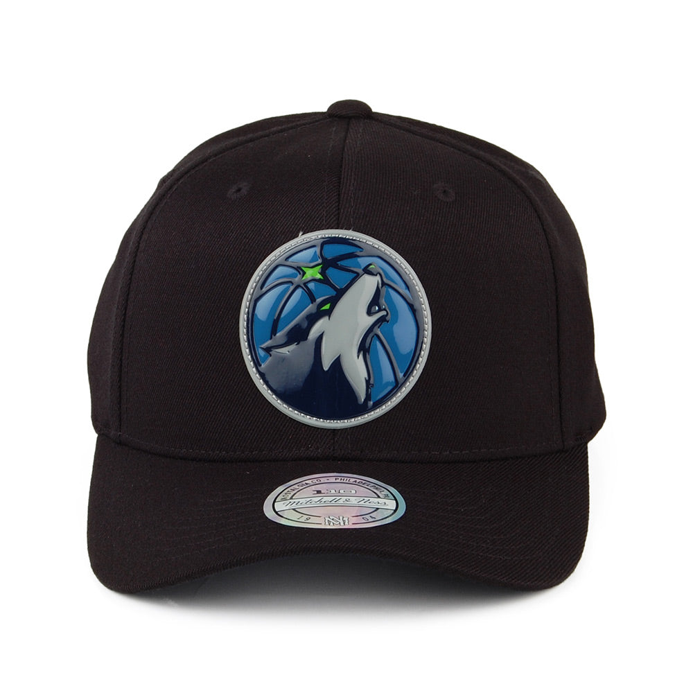 Mitchell & Ness Minnesota Timberwolves Snapback Cap - Chrome Logo - Schwarz