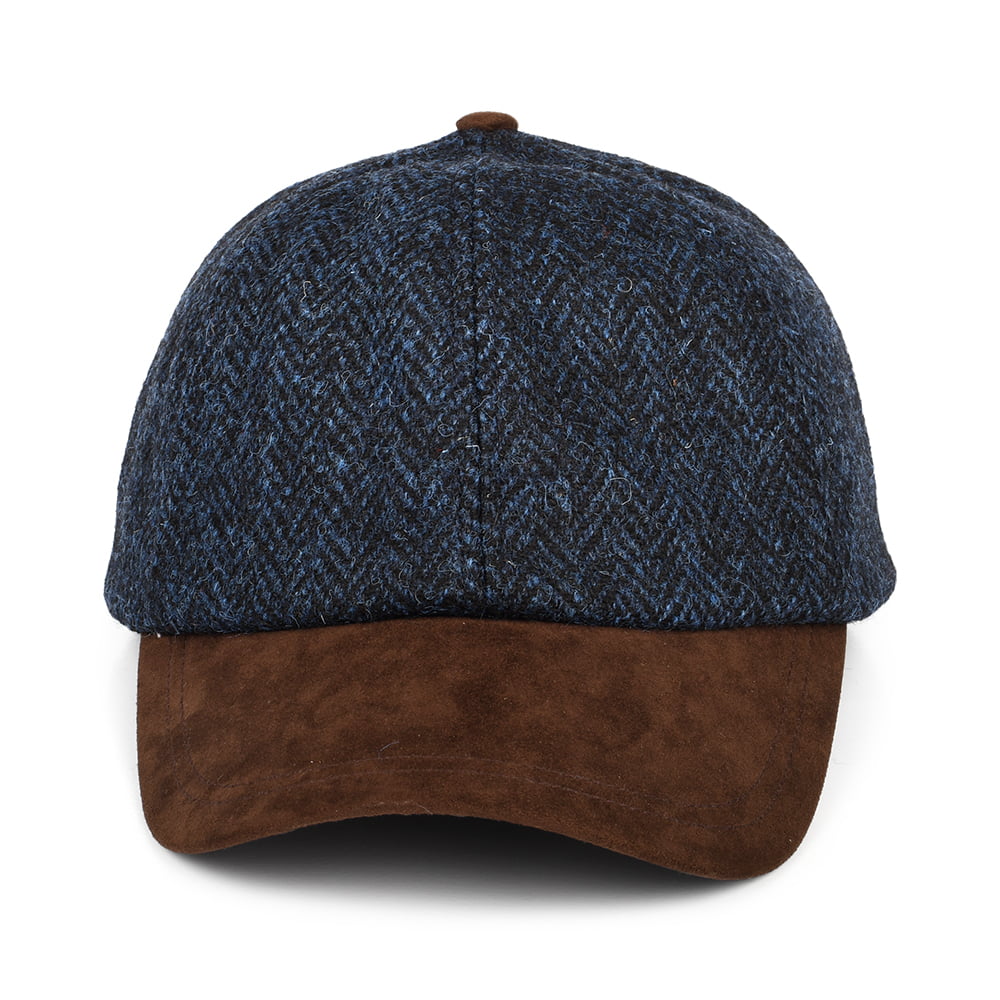 Failsworth Harris Tweed Baseball Cap - Marineblau-Braun