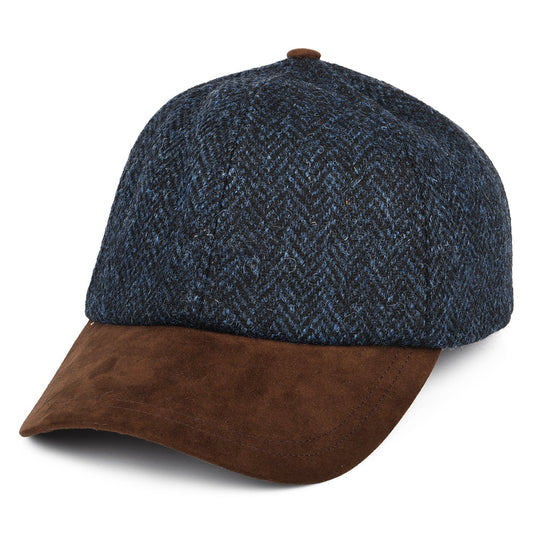 Failsworth Harris Tweed Baseball Cap - Marineblau-Braun