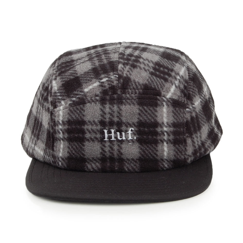 HUF Boroughs Volley Polar Fleece 5 Paneelen Cap - Schwarz-Weiß