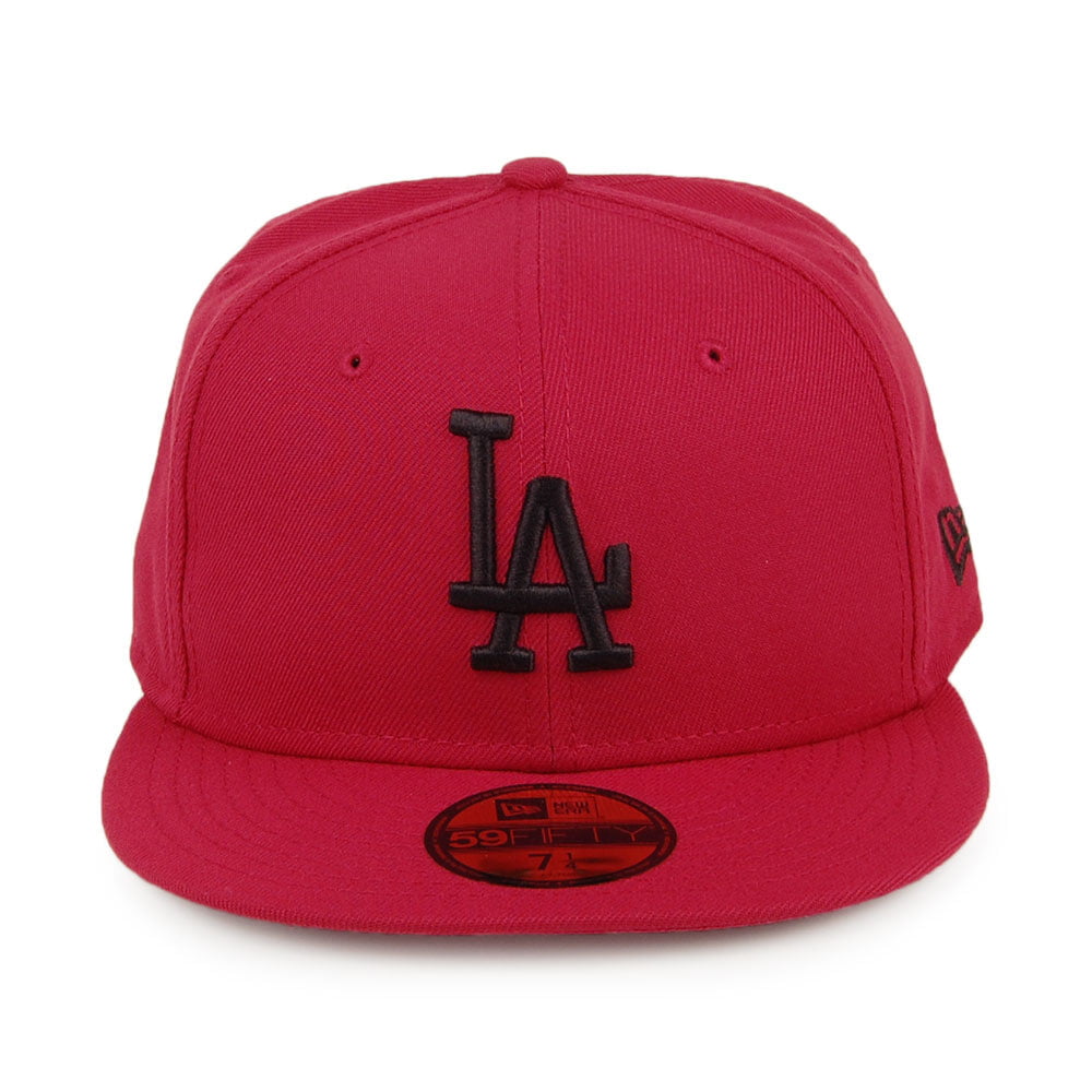 New Era 59FIFTY L.A. Dodgers Baseball Cap - MLB League Essential - Kardinalsrot-Schwarz