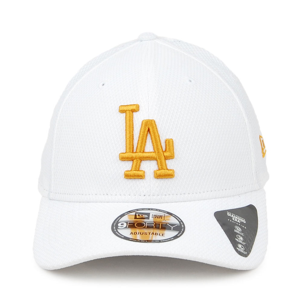 New Era 9FORTY L.A. Dodgers Baseball Cap - MLB Diamond Era Essential - Weiß-Gelb