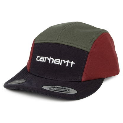 Carhartt WIP Tricol 5 Paneelen Cap - Marineblau-Olivgrün-Burgunderrot