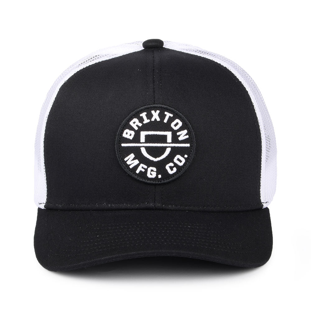 Brixton Crest MP Mesh Trucker Cap - Schwarz-Weiß