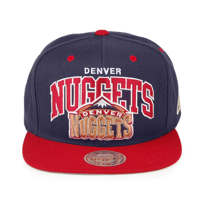 Mitchell & Ness Denver Nuggets Snapback Cap NBA Arch 2 Tone - Marineblau-Burgunderrot