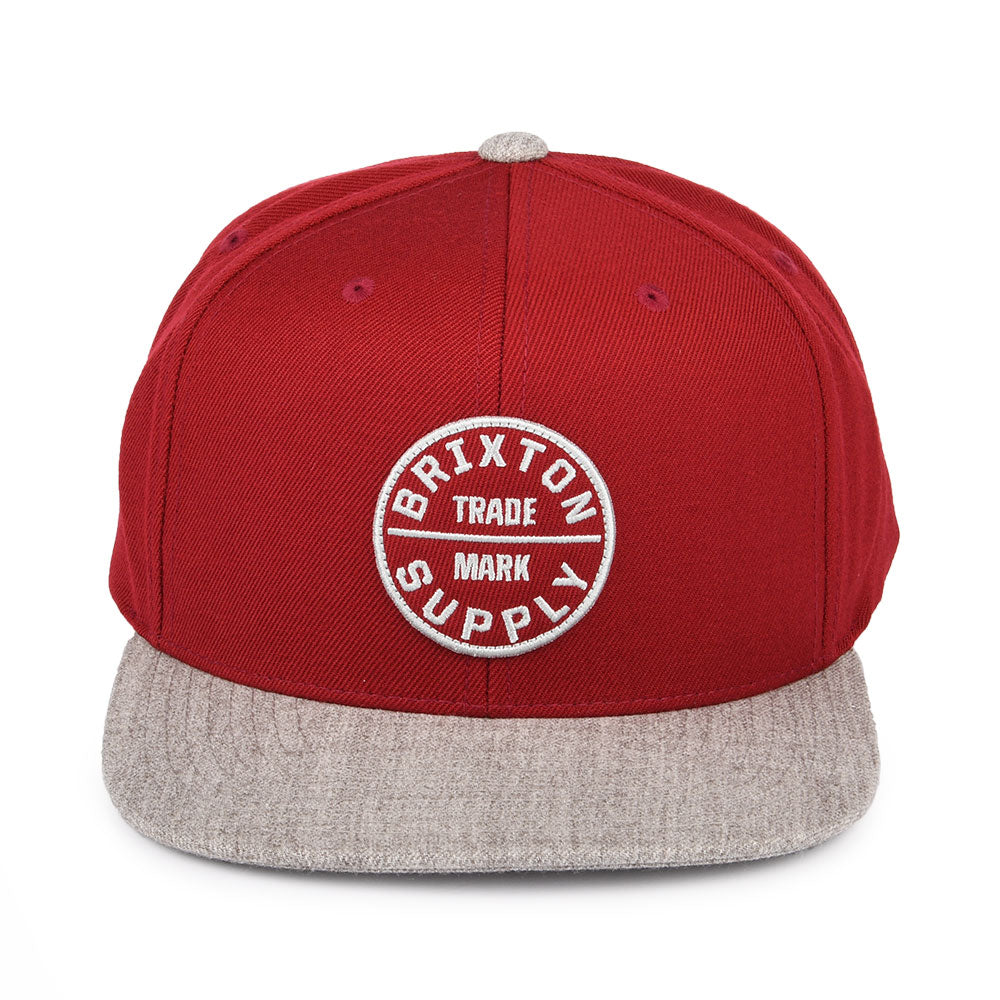 Brixton Oath III Snapback Cap - Rot-Grau Melliert