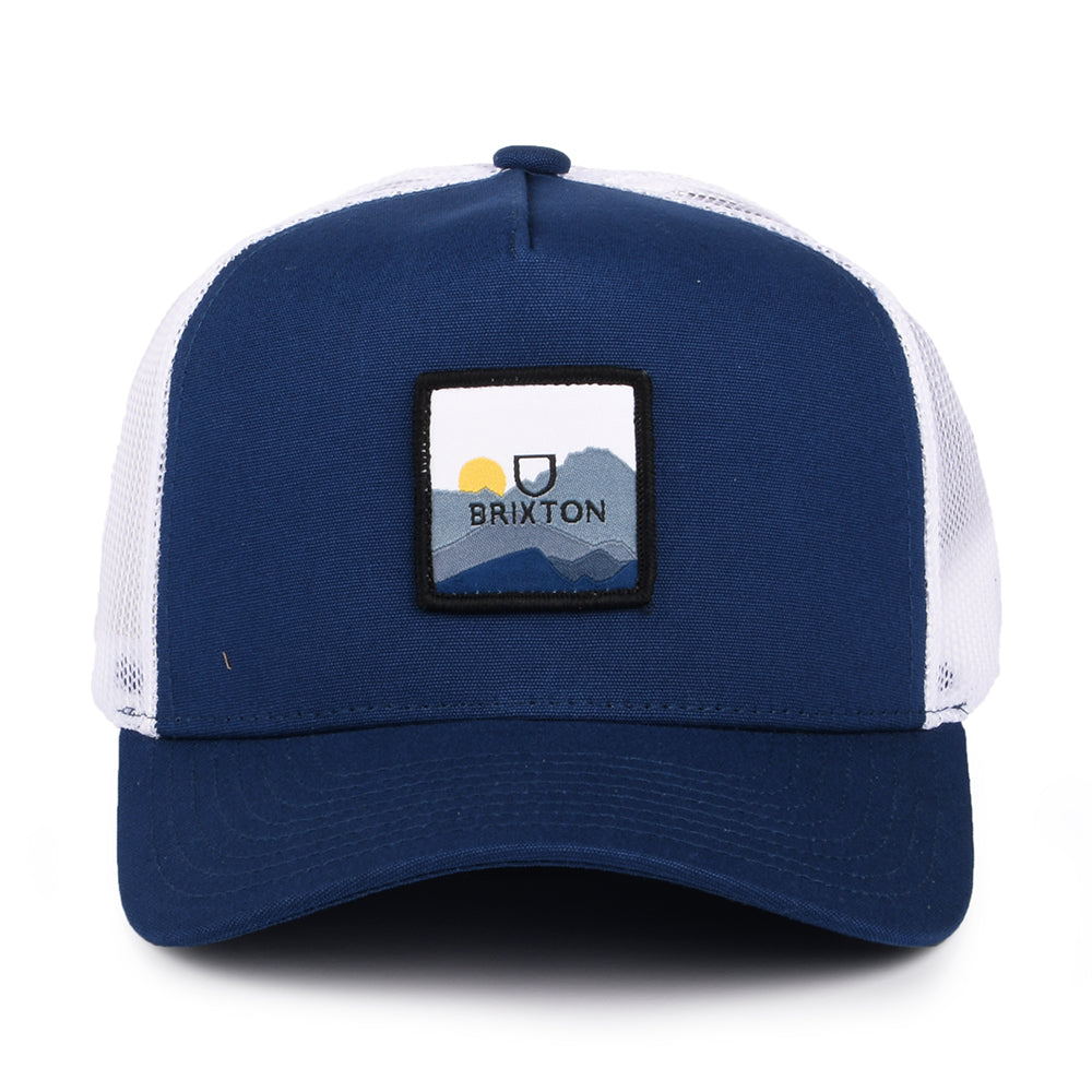 Brixton Alpha Block X C MP Trucker Cap - Blau-Weiß