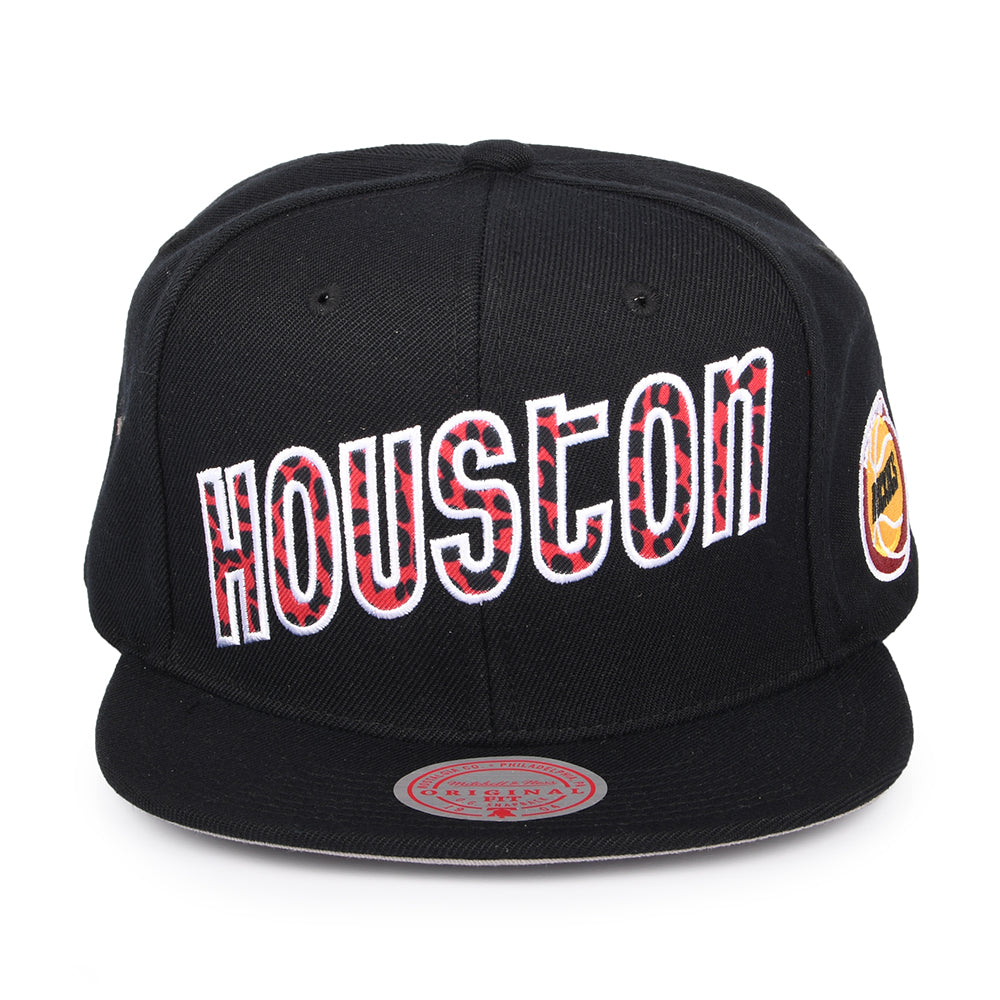 Mitchell & Ness Houston Rockets Snapback Cap - NBA Wildback - Schwarz