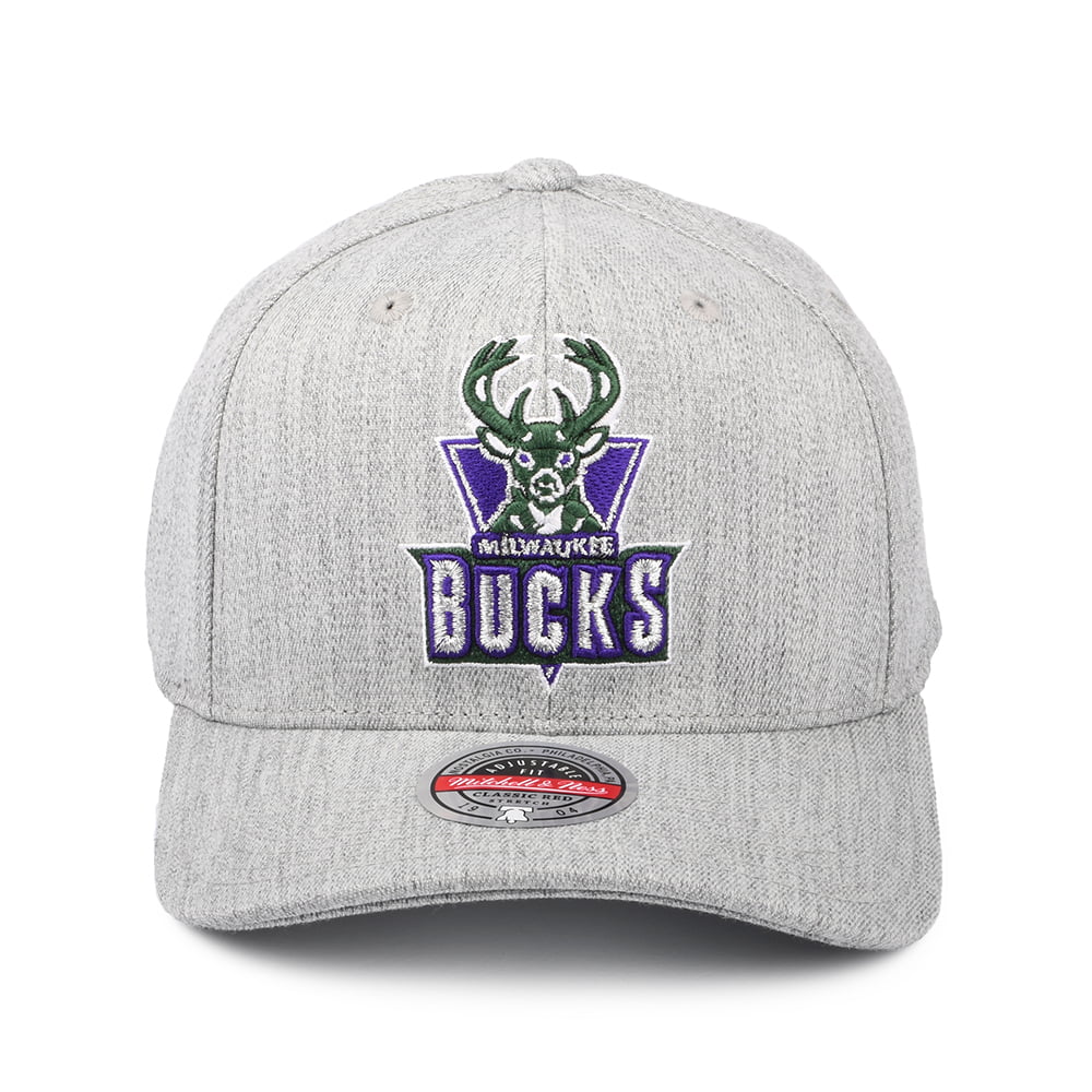 Mitchell & Ness Milwaukee Bucks Snapback Cap - NBA Team Heather Redline - Meliertes Grau