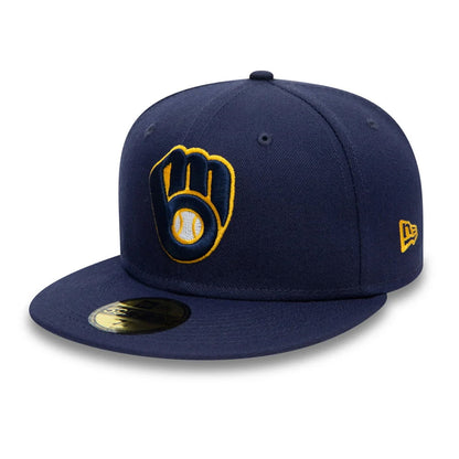 New Era 59FIFTY Milwaukee Brewers Baseball Cap - MLB On Field AC Perf - Marineblau