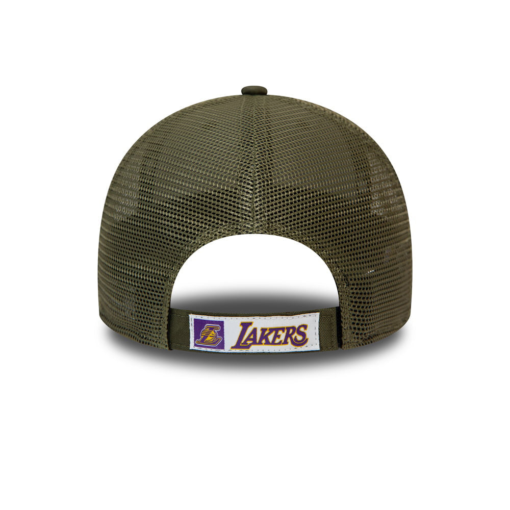 New Era 9FORTY L.A. Lakers Trucker Cap - NBA Home Field - Olivgrün