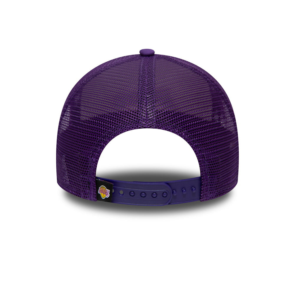 New Era 9FORTY A-Frame L.A. Lakers Trucker Cap - NBA Team Arch - Lila-Weiß