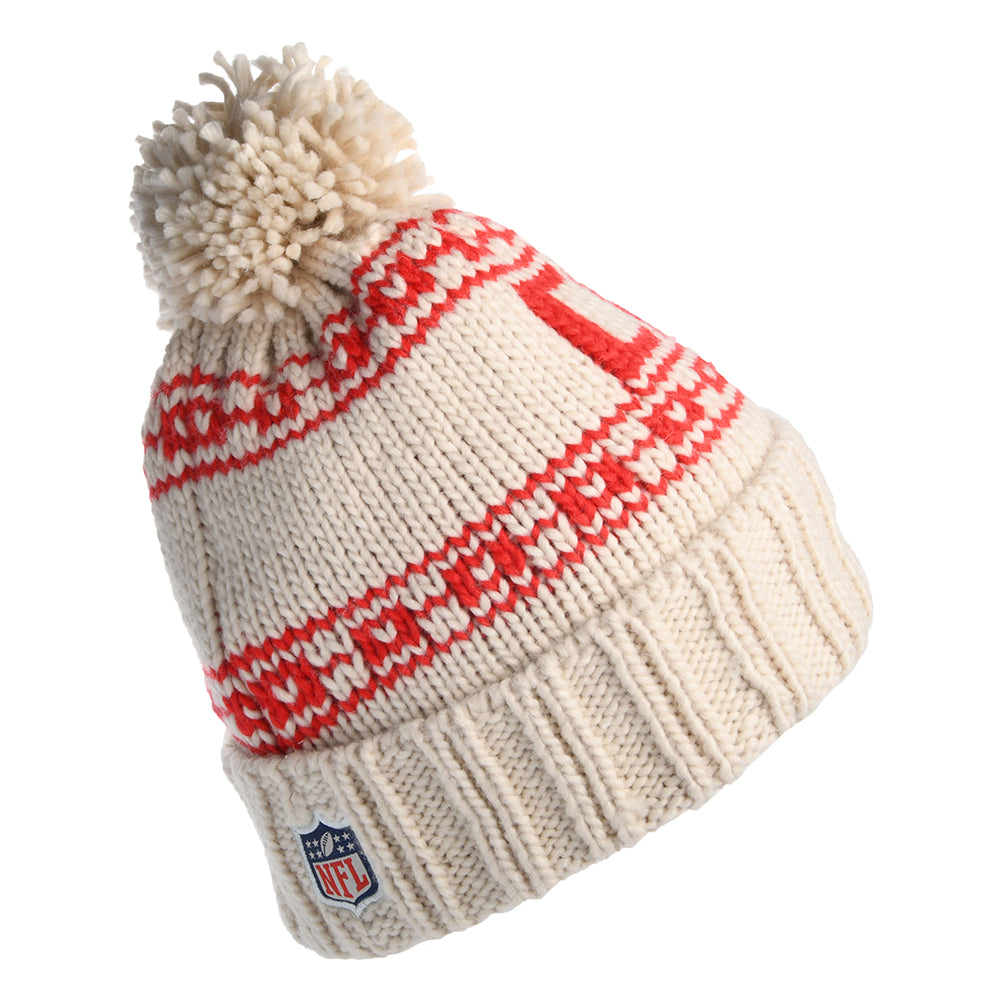 New Era Damen Kansas City Chiefs Bommelmütze - NFL Sport Knit - Hellbeige