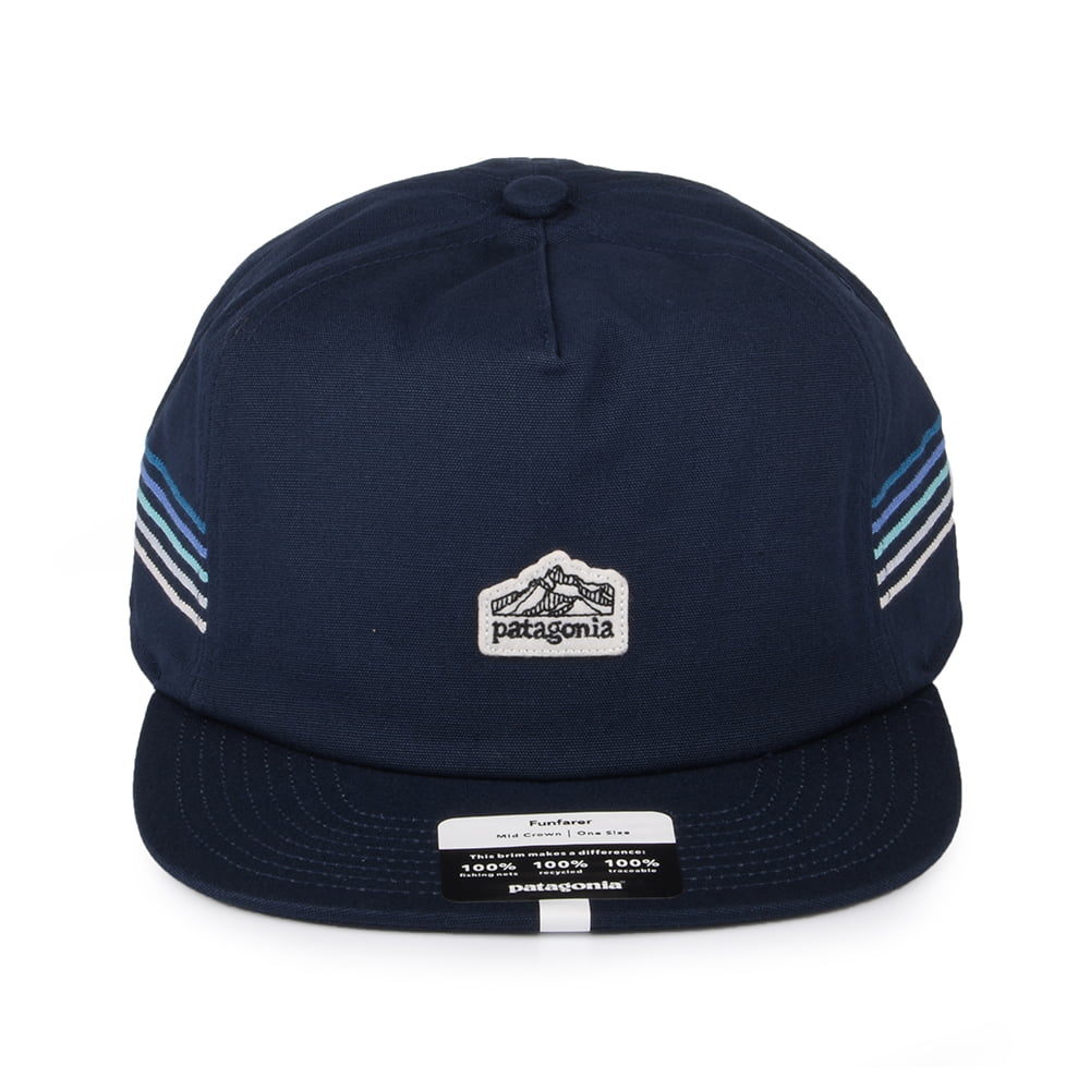 Patagonia Line Logo Ridge Stripe Funfarer Snapback Cap - Marineblau