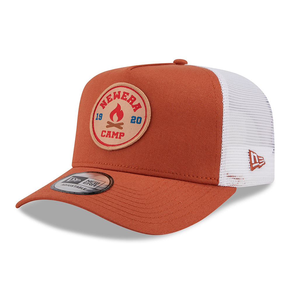 New Era NE Camp Patch A-Frame Trucker Cap - Verbranntes Orange